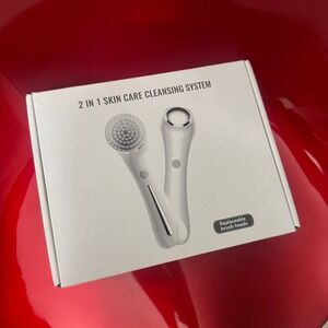 Electric Facial Cleansing Brush Waterproof Silicone Face Scrubber Dual Speed NIB